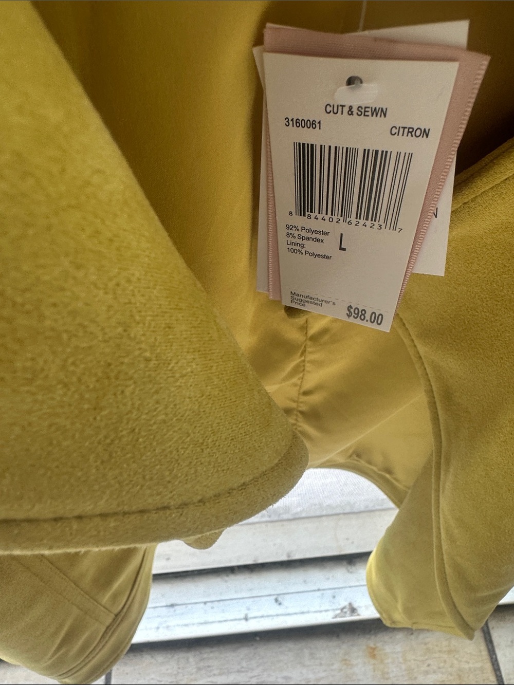Philosophy Mustard Yellow Suede Cropped Jacket - Picture 4 of 4